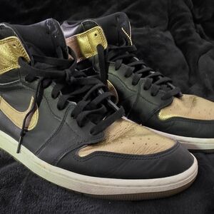 Jordan Black and Gold Men's Sneakers